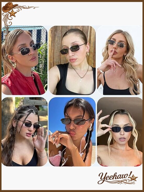 Retro Small Square Frame UV400 Protection Shield Sunglasses main image 6
